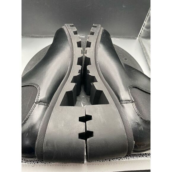 Chelsea Boots Black with Block Heel & Bedazzled Gem Cuff Size 9 Chunky Blingy - Picture 6 of 13